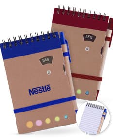 Mini caderno com caneta