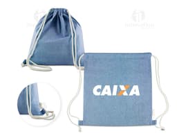 SacolaMochila em algodão mescla reciclad