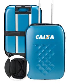 Mala de Viagem Slim 40L em metal cromado, design moderno e brilhante. Possui alça de transporte, fechadura de segurança e capacidade de 40 litros. Perfeito para viagens de negócios ou lazer, garantindo proteção e praticidade.