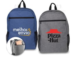 Mochila para notebook em poliéster 300D preta, moderna e prática, ideal para transportar seus equipamentos de forma segura. A