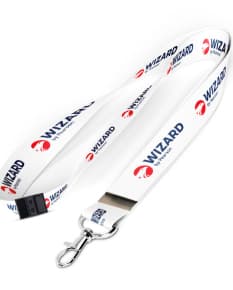 Cordão com trava de segurança e mosquetão 85x2cm - Design moderno e seguro para seu evento. Ideal para identificação e controle de acesso. Garanta qualidade e estilo com esse acessório personalizado. Confira já!