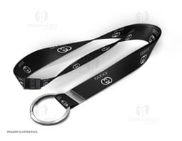 Cordão para crachá com trava de 85cm x 1,5cm - Prático e seguro para suas necessidades de identificação e acesso. Ideal para