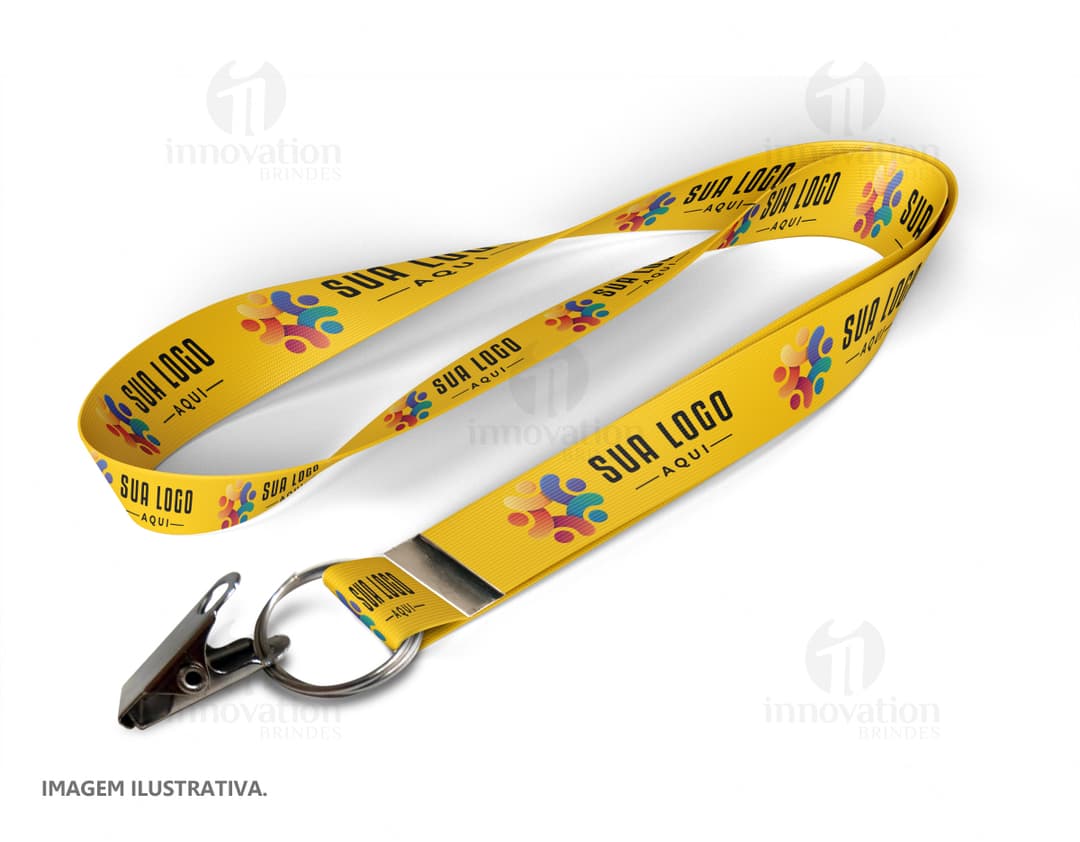 Cordão com jacaré na argola para praticidade e segurança. Feito em material resistente de alta qualidade. Ideal para fixar